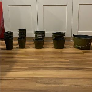 Vintage metal buckets